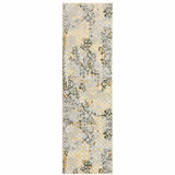 2' X 8' Grey And Gold Abstract Power Loom Stain Resistant Runner Rug - Homeroots - Flyclothing LLC