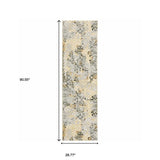 2' X 8' Grey And Gold Abstract Power Loom Stain Resistant Runner Rug - Homeroots - Flyclothing LLC
