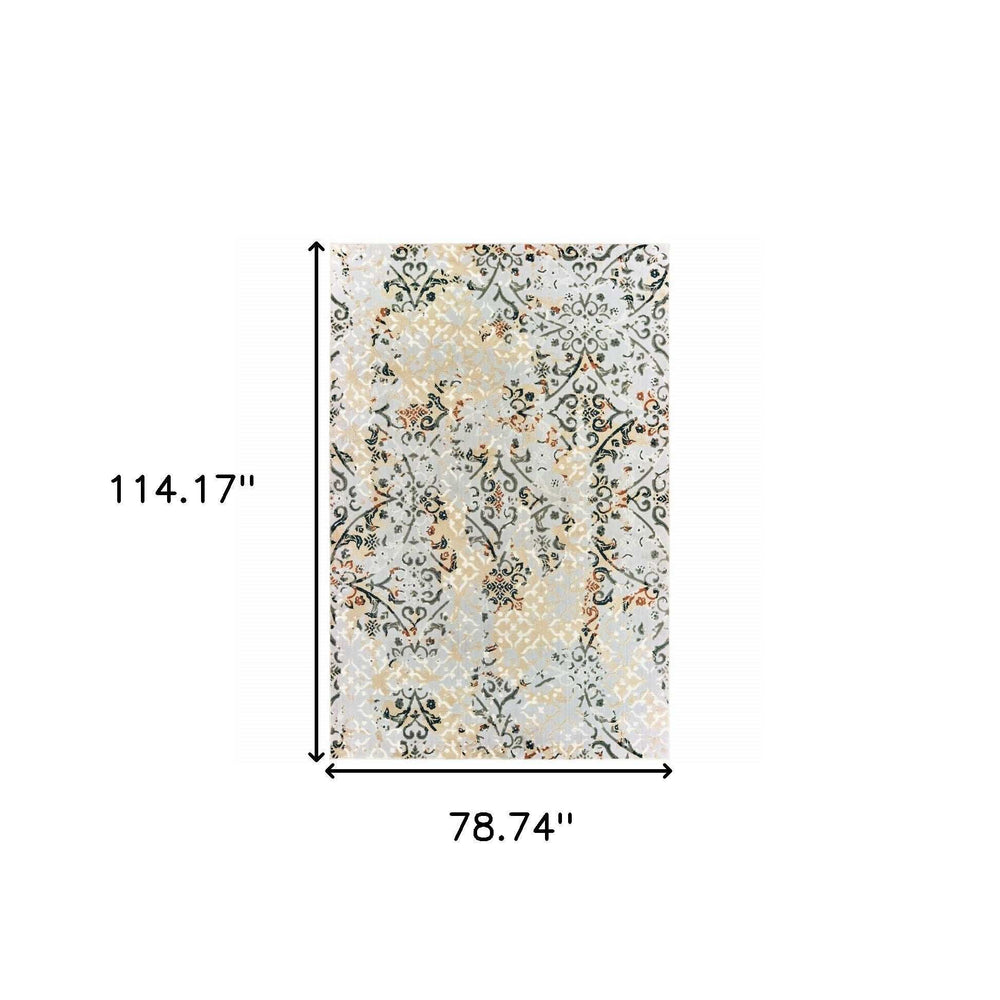 6' X 9' Grey And Gold Abstract Power Loom Stain Resistant Area Rug - Homeroots - Flyclothing LLC