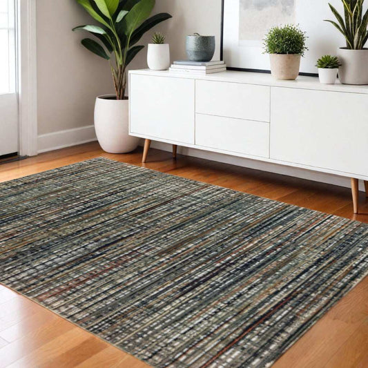 4' X 6' Black Navy Gold Ivory And Blush Abstract Power Loom Stain Resistant Area Rug - Homeroots - Flyclothing LLC