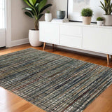 4' X 6' Black Navy Gold Ivory And Blush Abstract Power Loom Stain Resistant Area Rug - Homeroots - Flyclothing LLC