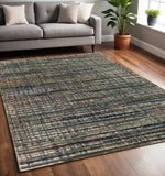 5' X 8' Black Navy Gold Ivory And Blush Abstract Power Loom Stain Resistant Area Rug - Homeroots - Flyclothing LLC