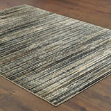 10' X 13' Black Navy Gold Ivory And Blush Abstract Power Loom Stain Resistant Area Rug - Homeroots - Flyclothing LLC
