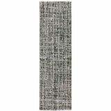 2' X 8' Grey And Ivory Abstract Power Loom Stain Resistant Runner Rug - Homeroots - Flyclothing LLC