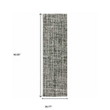 2' X 8' Grey And Ivory Abstract Power Loom Stain Resistant Runner Rug - Homeroots - Flyclothing LLC