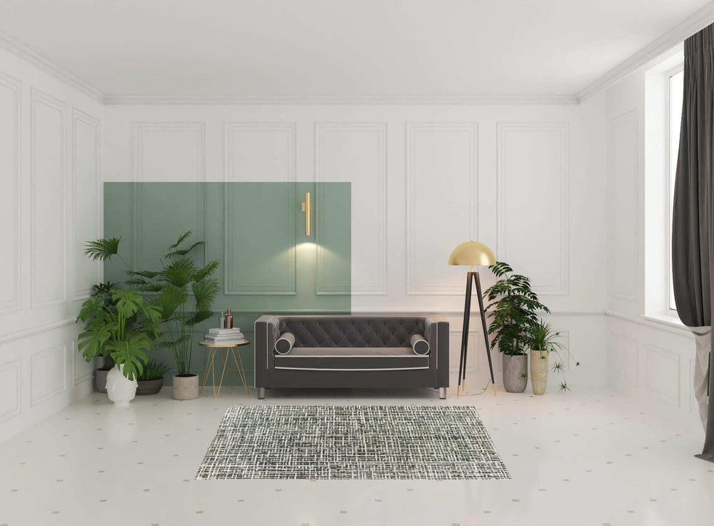 5' X 8' Grey And Ivory Abstract Power Loom Stain Resistant Area Rug - Homeroots - Flyclothing LLC