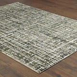 10' X 13' Grey And Ivory Abstract Power Loom Stain Resistant Area Rug - Homeroots - Flyclothing LLC