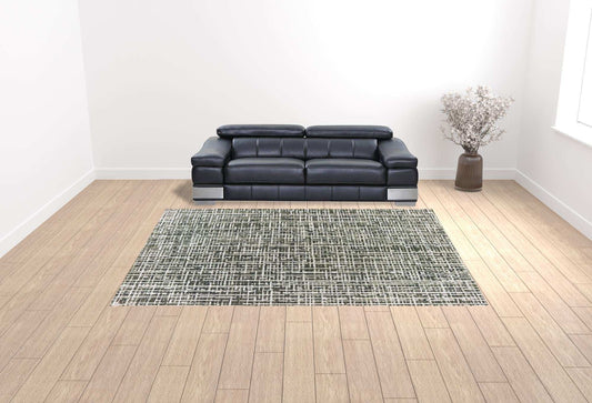 10' X 13' Grey And Ivory Abstract Power Loom Stain Resistant Area Rug - Homeroots - Flyclothing LLC