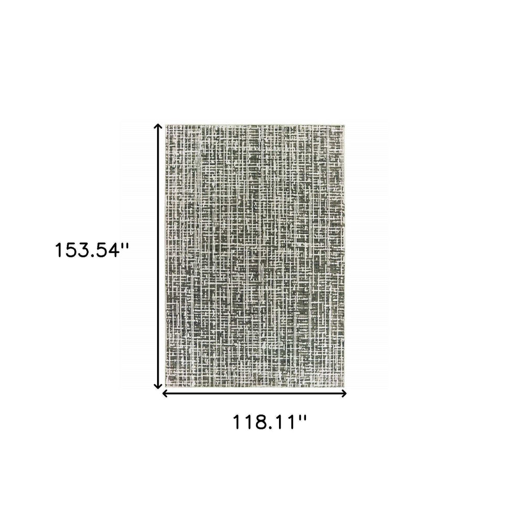 10' X 13' Grey And Ivory Abstract Power Loom Stain Resistant Area Rug - Homeroots - Flyclothing LLC