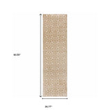2' X 8' Gold And Ivory Geometric Power Loom Stain Resistant Runner Rug - Homeroots - Flyclothing LLC