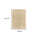 6' X 9' Gold And Ivory Geometric Power Loom Stain Resistant Area Rug - Homeroots - Flyclothing LLC