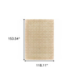 10' X 13' Gold And Ivory Geometric Power Loom Stain Resistant Area Rug - Homeroots - Flyclothing LLC