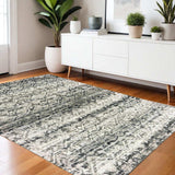 4' X 6' Grey And Ivory Geometric Power Loom Stain Resistant Area Rug - Homeroots - Flyclothing LLC