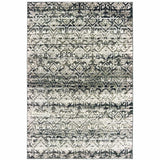 8' X 11' Grey And Ivory Geometric Power Loom Stain Resistant Area Rug - Homeroots - Flyclothing LLC