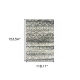 10' X 13' Grey And Ivory Geometric Power Loom Stain Resistant Area Rug - Homeroots - Flyclothing LLC