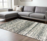 10' X 13' Grey And Ivory Geometric Power Loom Stain Resistant Area Rug - Homeroots - Flyclothing LLC