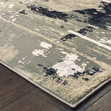 6' X 9' Black Gold Grey And Ivory Abstract Power Loom Stain Resistant Area Rug - Homeroots - Flyclothing LLC