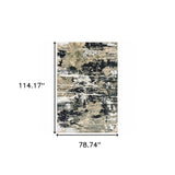 6' X 9' Black Gold Grey And Ivory Abstract Power Loom Stain Resistant Area Rug - Homeroots - Flyclothing LLC