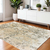 4' X 6' Grey And Gold Abstract Power Loom Stain Resistant Area Rug - Homeroots - Flyclothing LLC