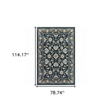 6' X 9' Navy Caramel And Ivory Oriental Power Loom Stain Resistant Area Rug - Homeroots - Flyclothing LLC