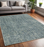 5' X 7' Dark Blue Light Blue Grey Ivory And Beige Abstract Power Loom Stain Resistant Area Rug - Homeroots - Flyclothing LLC