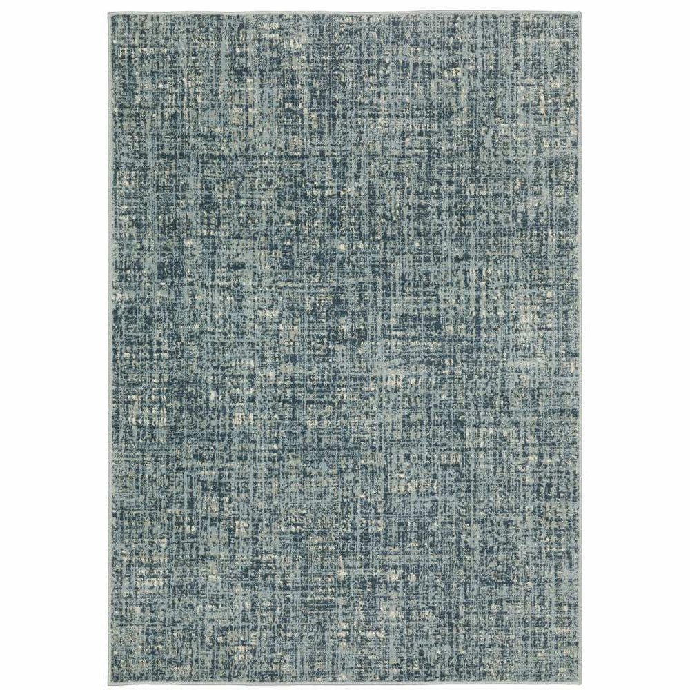 6' X 9' Dark Blue Light Blue Grey Ivory And Beige Abstract Power Loom Stain Resistant Area Rug - Homeroots - Flyclothing LLC