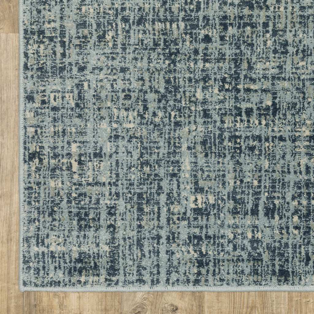 6' X 9' Dark Blue Light Blue Grey Ivory And Beige Abstract Power Loom Stain Resistant Area Rug - Homeroots - Flyclothing LLC