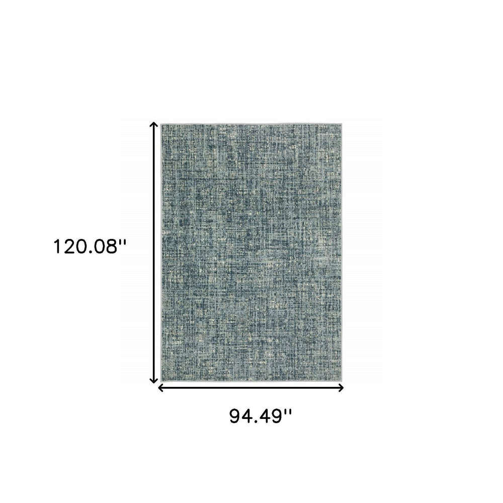 8' X 10' Dark Blue Light Blue Grey Ivory And Beige Abstract Power Loom Stain Resistant Area Rug - Homeroots - Flyclothing LLC