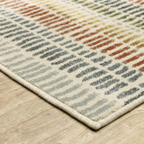 10' X 13' Ivory Blue Green Red And Gold Geometric Power Loom Stain Resistant Area Rug - Homeroots - Flyclothing LLC