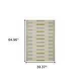 3' X 5' Beige Grey Gold And Green Geometric Power Loom Stain Resistant Area Rug - Homeroots - Flyclothing LLC