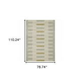 6' X 9' Beige Grey Gold And Green Geometric Power Loom Stain Resistant Area Rug - Homeroots - Flyclothing LLC
