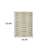 8' X 10' Beige Grey Gold And Green Geometric Power Loom Stain Resistant Area Rug - Homeroots - Flyclothing LLC