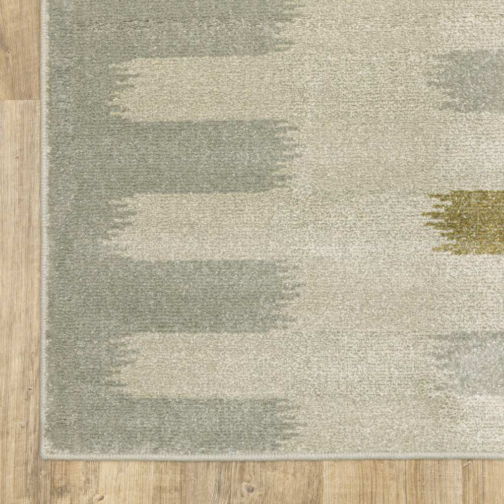 10' X 13' Beige Grey Gold And Green Geometric Power Loom Stain Resistant Area Rug - Homeroots - Flyclothing LLC