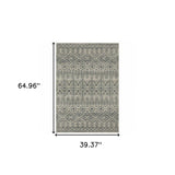 3' X 5' Blue And Beige Geometric Power Loom Stain Resistant Area Rug - Homeroots - Flyclothing LLC