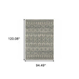 8' X 10' Blue And Beige Geometric Power Loom Stain Resistant Area Rug - Homeroots - Flyclothing LLC