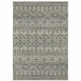 8' X 10' Blue And Beige Geometric Power Loom Stain Resistant Area Rug - Homeroots - Flyclothing LLC