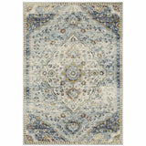 6' X 9' Blue Beige Rust Gold And Teal Oriental Power Loom Stain Resistant Area Rug - Homeroots - Flyclothing LLC