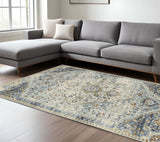 8' X 10' Blue Beige Rust Gold And Teal Oriental Power Loom Stain Resistant Area Rug - Homeroots - Flyclothing LLC