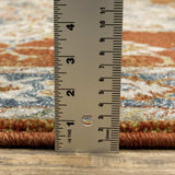 10' X 13' Rust Beige Teal Blue And Gold Oriental Power Loom Stain Resistant Area Rug - Homeroots - Flyclothing LLC