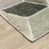 2' X 8' Beige Brown Grey Tan Sage And Pale Blue Geometric Power Loom Stain Resistant Runner Rug - Homeroots - Flyclothing LLC