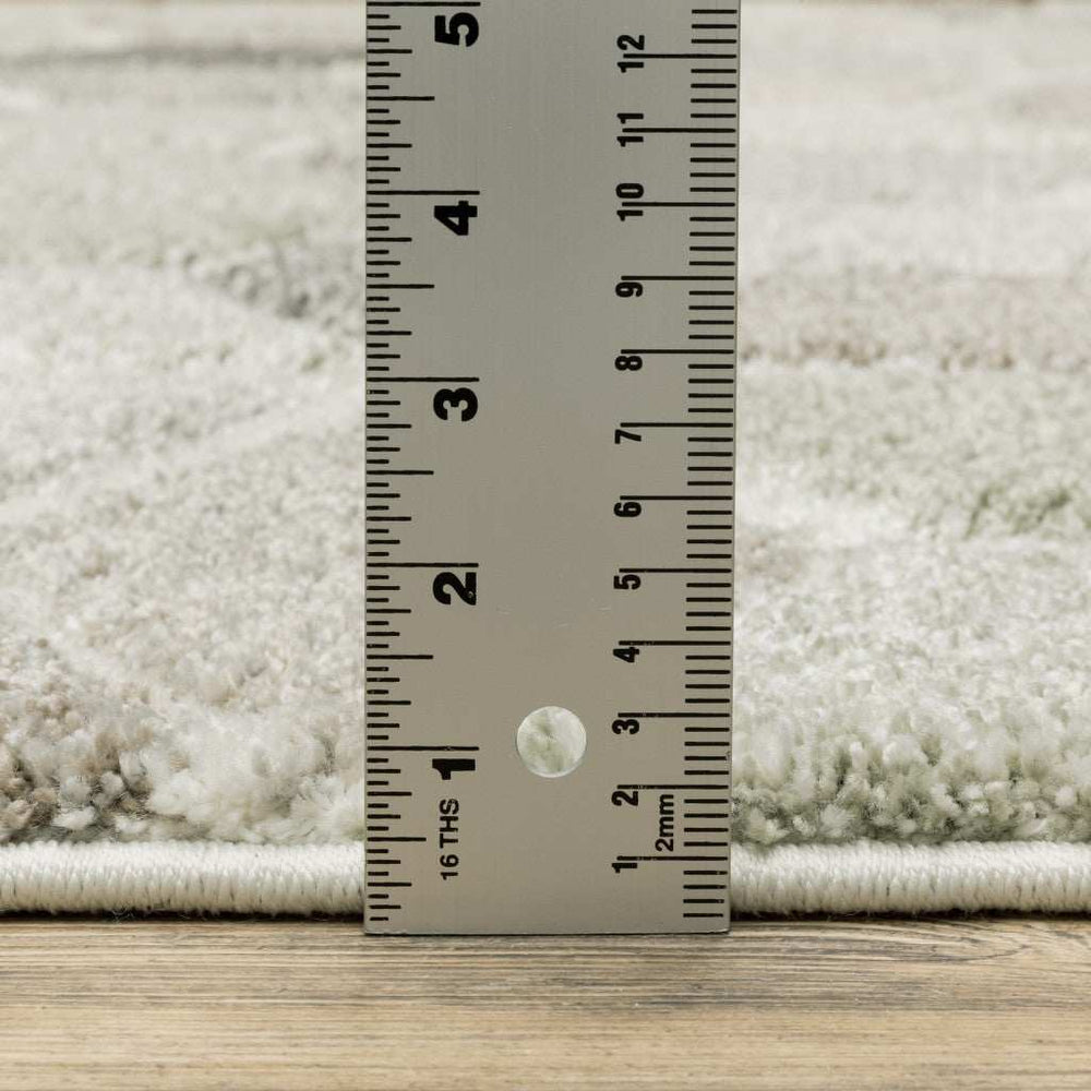 2' X 8' Beige Brown Grey Tan Sage And Pale Blue Geometric Power Loom Stain Resistant Runner Rug - Homeroots - Flyclothing LLC