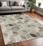 5' X 8' Black And Gray Geometric Power Loom Area Rug - Homeroots - Flyclothing LLC