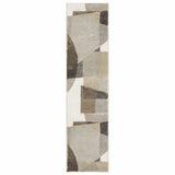 2' X 8' Brown And Ivory Geometric Power Loom Runner Rug - Homeroots - Flyclothing LLC