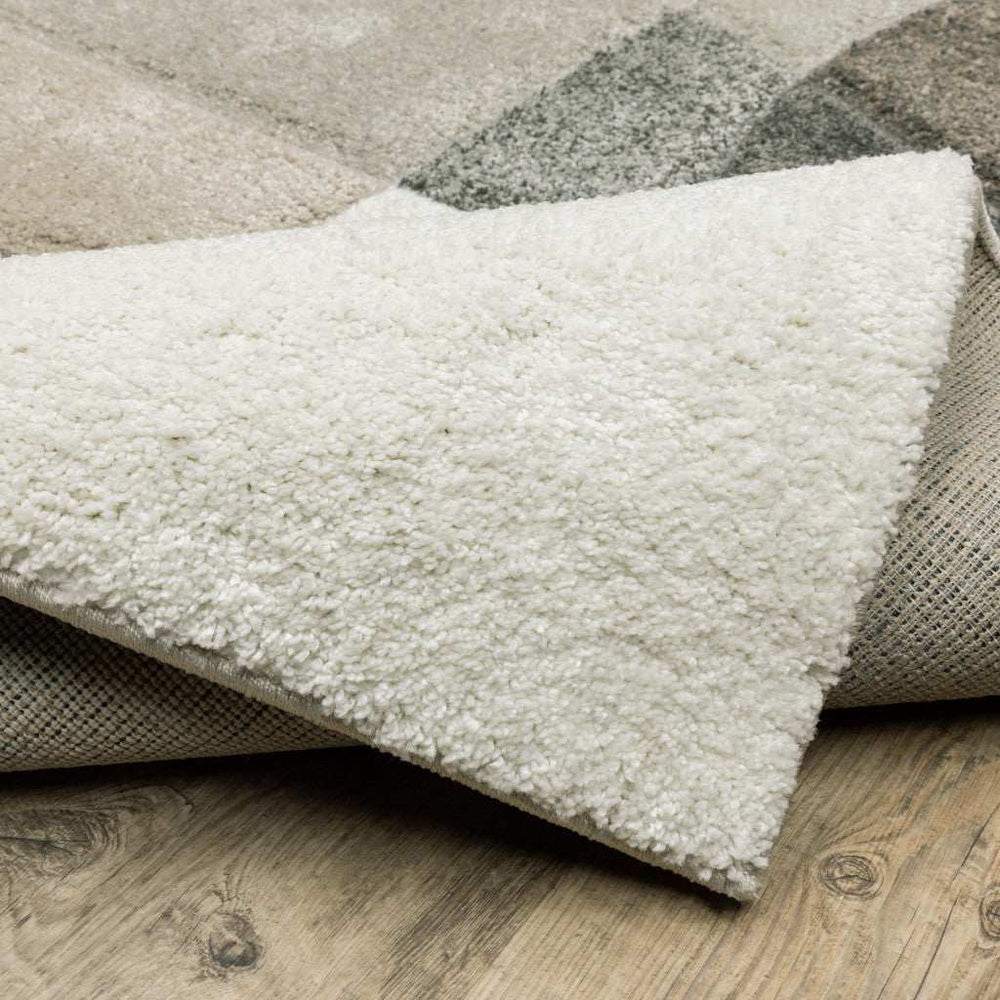 2' X 8' Brown And Ivory Geometric Power Loom Runner Rug - Homeroots - Flyclothing LLC