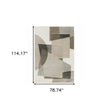 6' X 9' Beige Geometric Power Loom Stain Resistant Area Rug - Homeroots - Flyclothing LLC