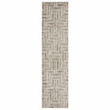 2' X 8' Beige And Ivory Geometric Power Loom Runner Rug - Homeroots - Flyclothing LLC