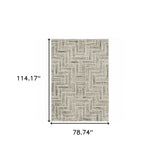 6' X 9' Ivory Beige Grey Brown Pale Blue And Charcoal Geometric Power Loom Stain Resistant Area Rug - Homeroots - Flyclothing LLC