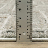 10' X 13' Ivory Beige Grey Brown Pale Blue And Charcoal Geometric Power Loom Stain Resistant Area Rug - Homeroots - Flyclothing LLC