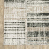 10' X 13' Grey Charcoal Ivory Tan Brown And Beige Geometric Power Loom Stain Resistant Area Rug - Homeroots - Flyclothing LLC