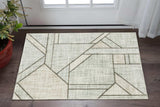 3' X 5' Gray And Ivory Geometric Power Loom Area Rug - Homeroots - Flyclothing LLC